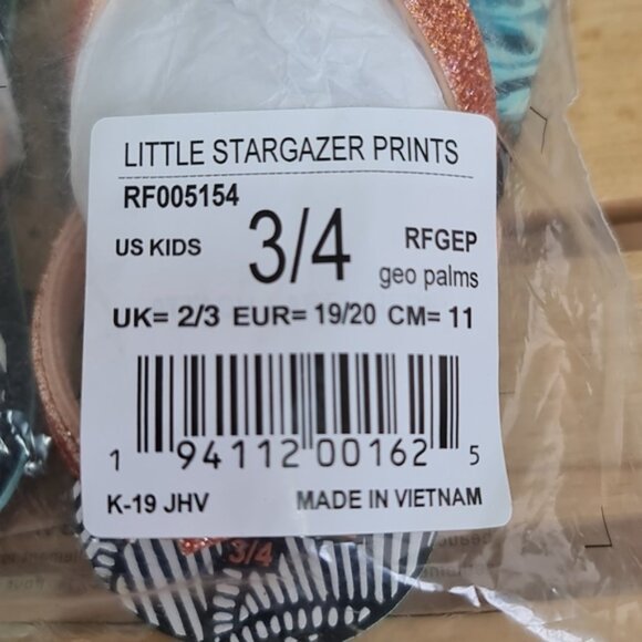 Toddler Girl's Reef Little Stargazer Print Flip Flop - Picture 6 of 9